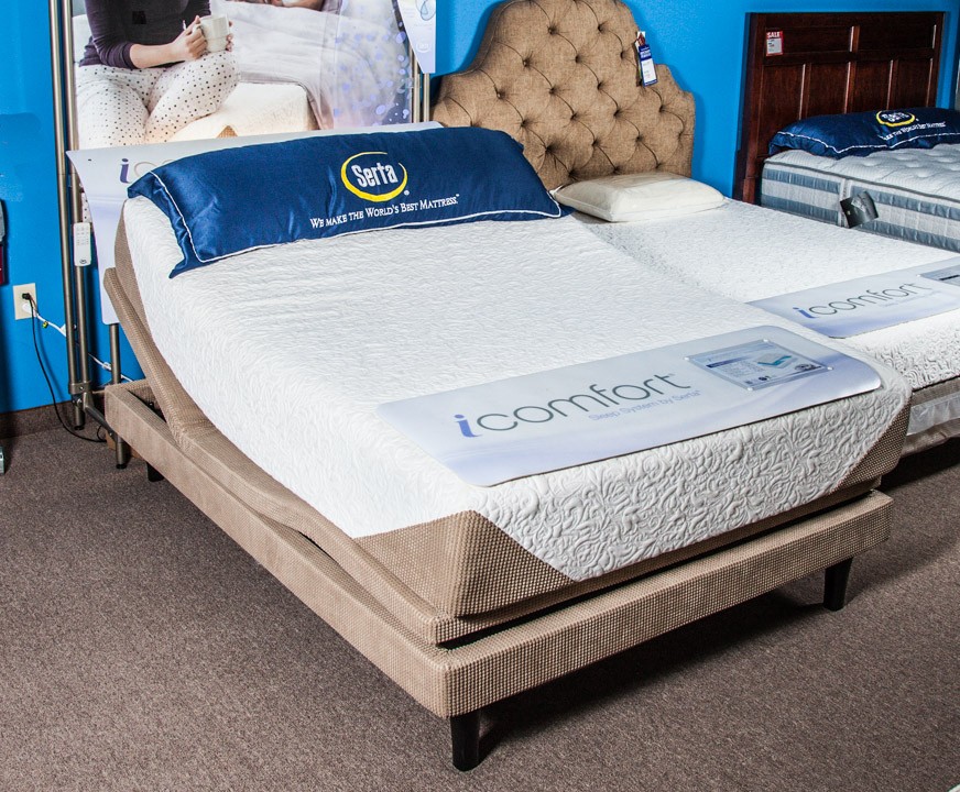 Serta Comfort thick mattress with the head raised up