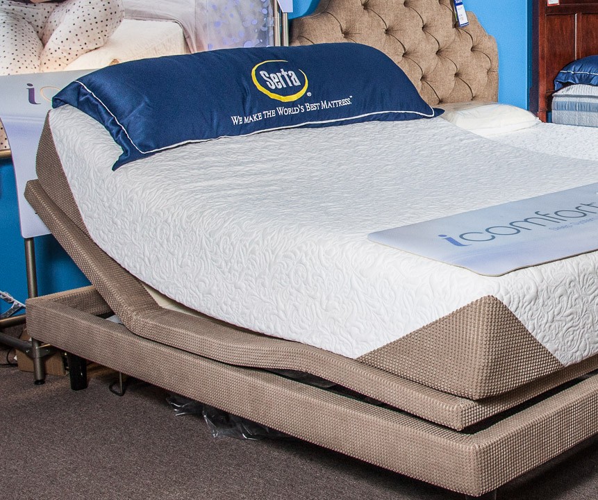 Serta mattress with a raisable bed base