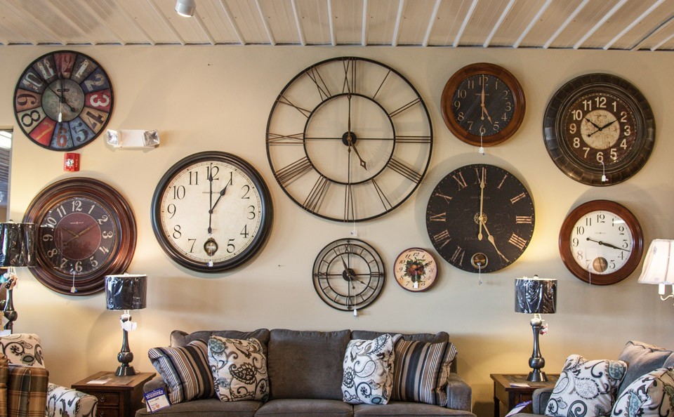 Assortment of large decorative wall clocks